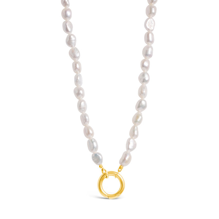 Pearl Charm Necklace - Gold