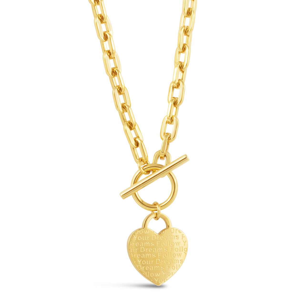 Heart Toggle Necklace Gold