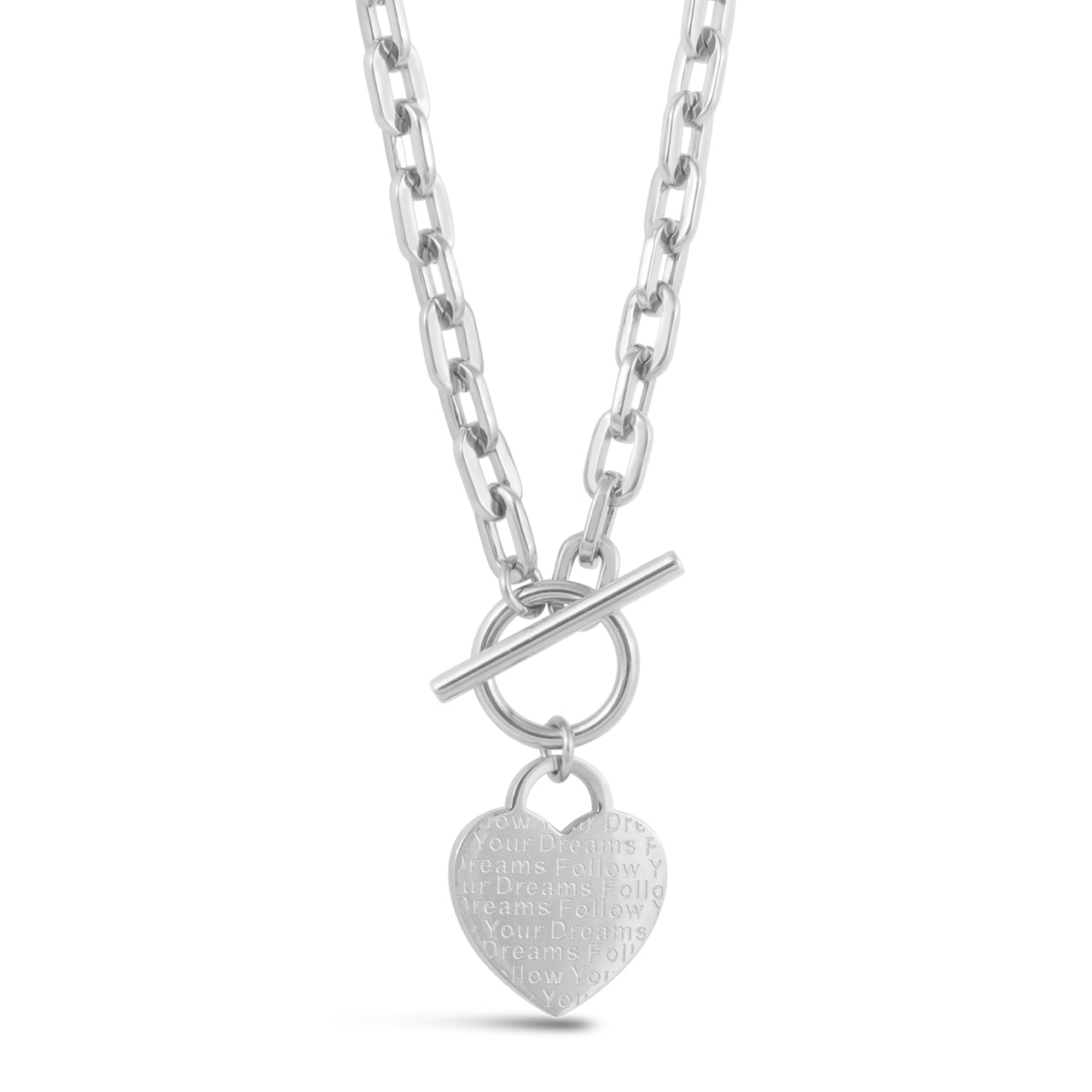 Heart Toggle Necklace Silver