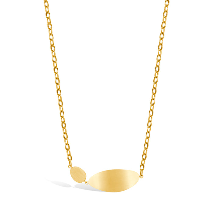 Organic Oval Statement Necklace - Gold