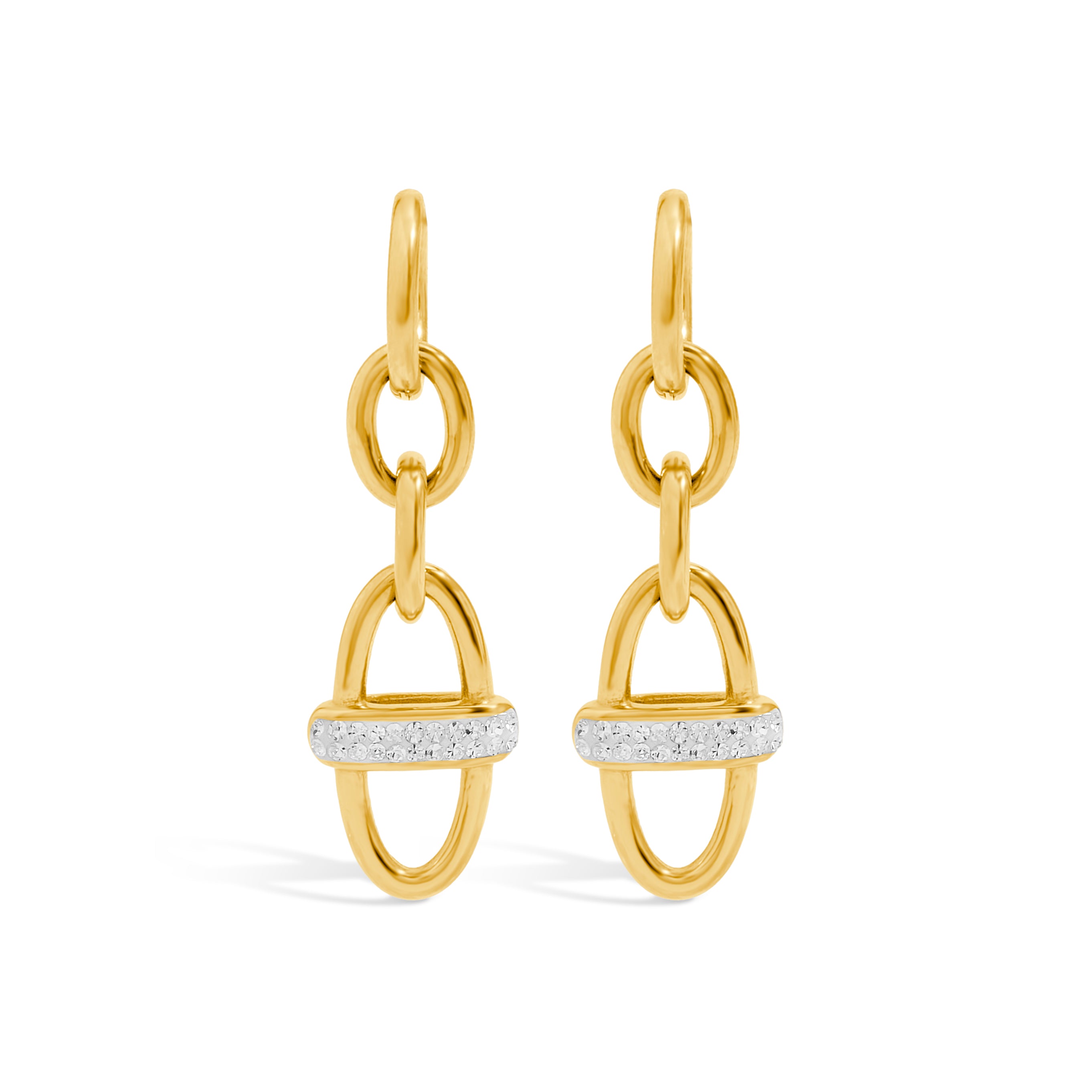 Oval Link Chain Earrings - Gold