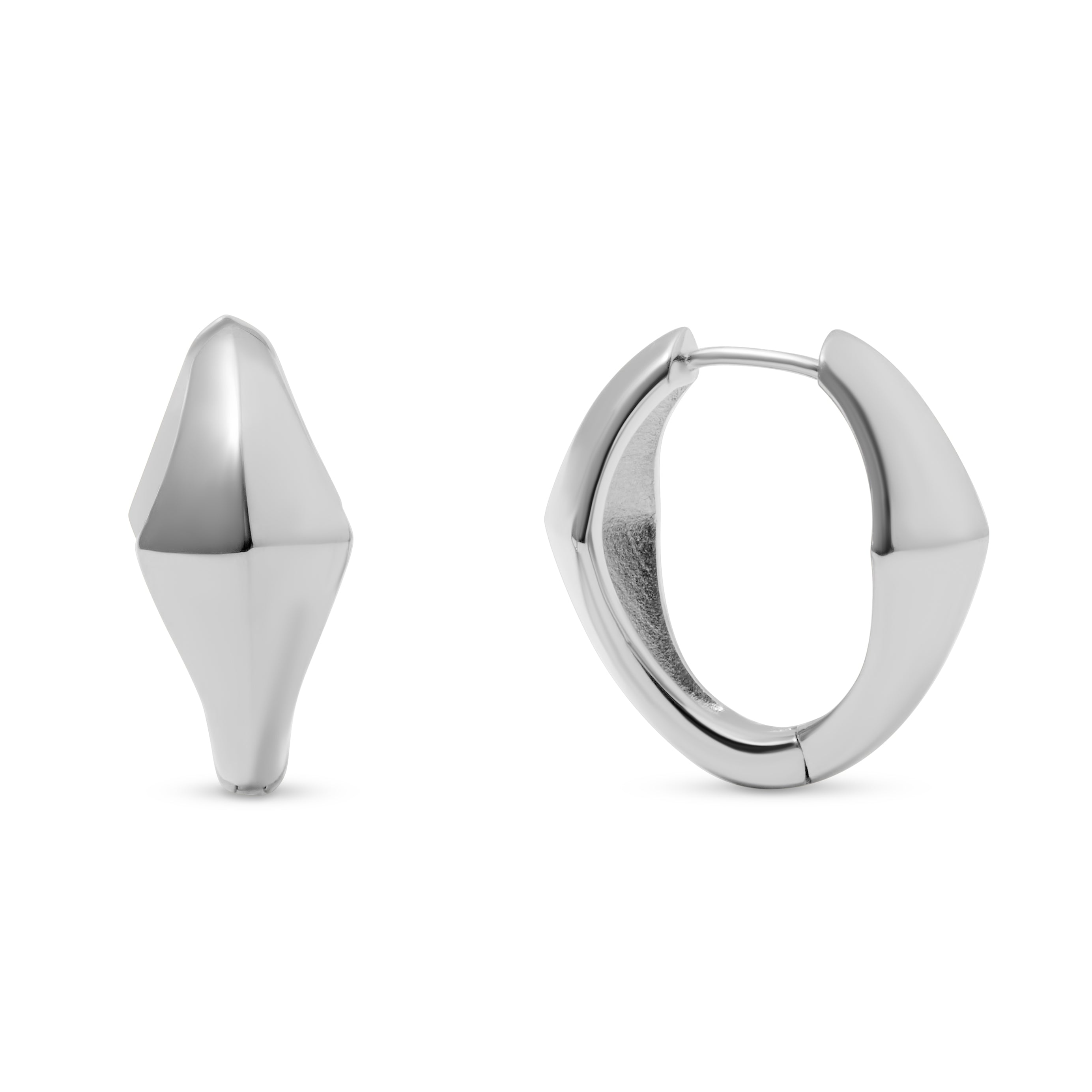 Rivet Hoop Earrings - Silver