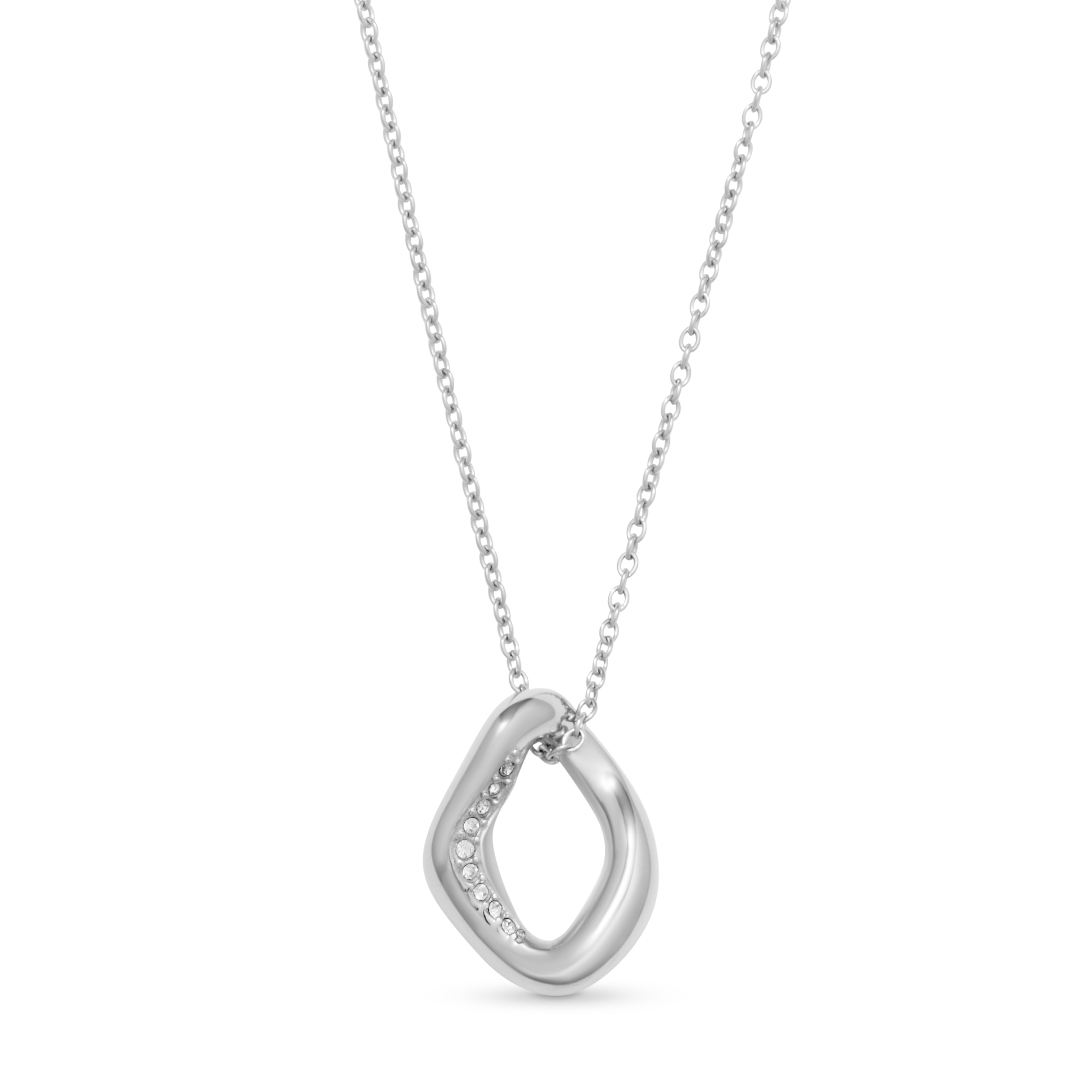 Sculptural Oval Necklace - Silver