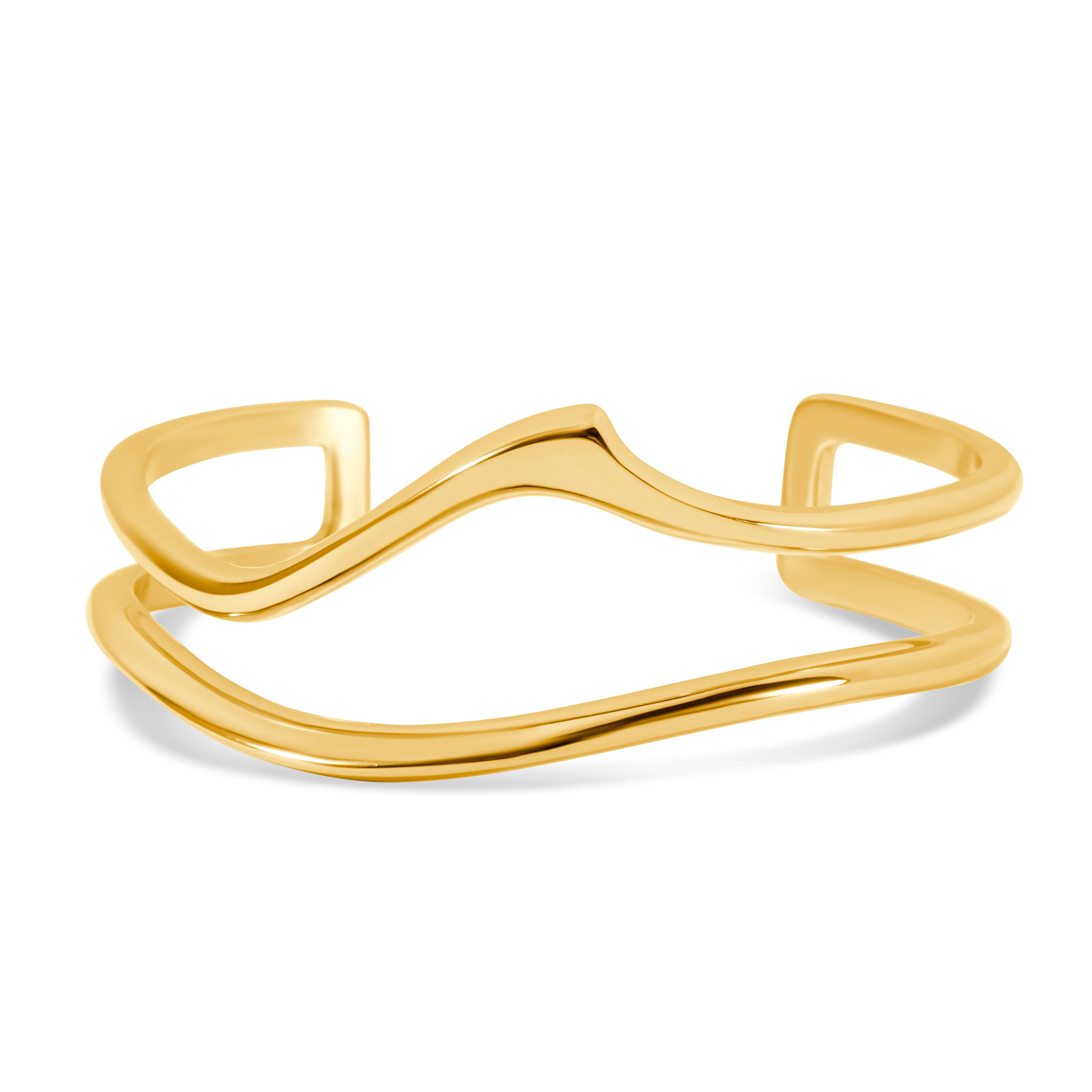 Sculptural Swell Cuff Bracelet - Gold