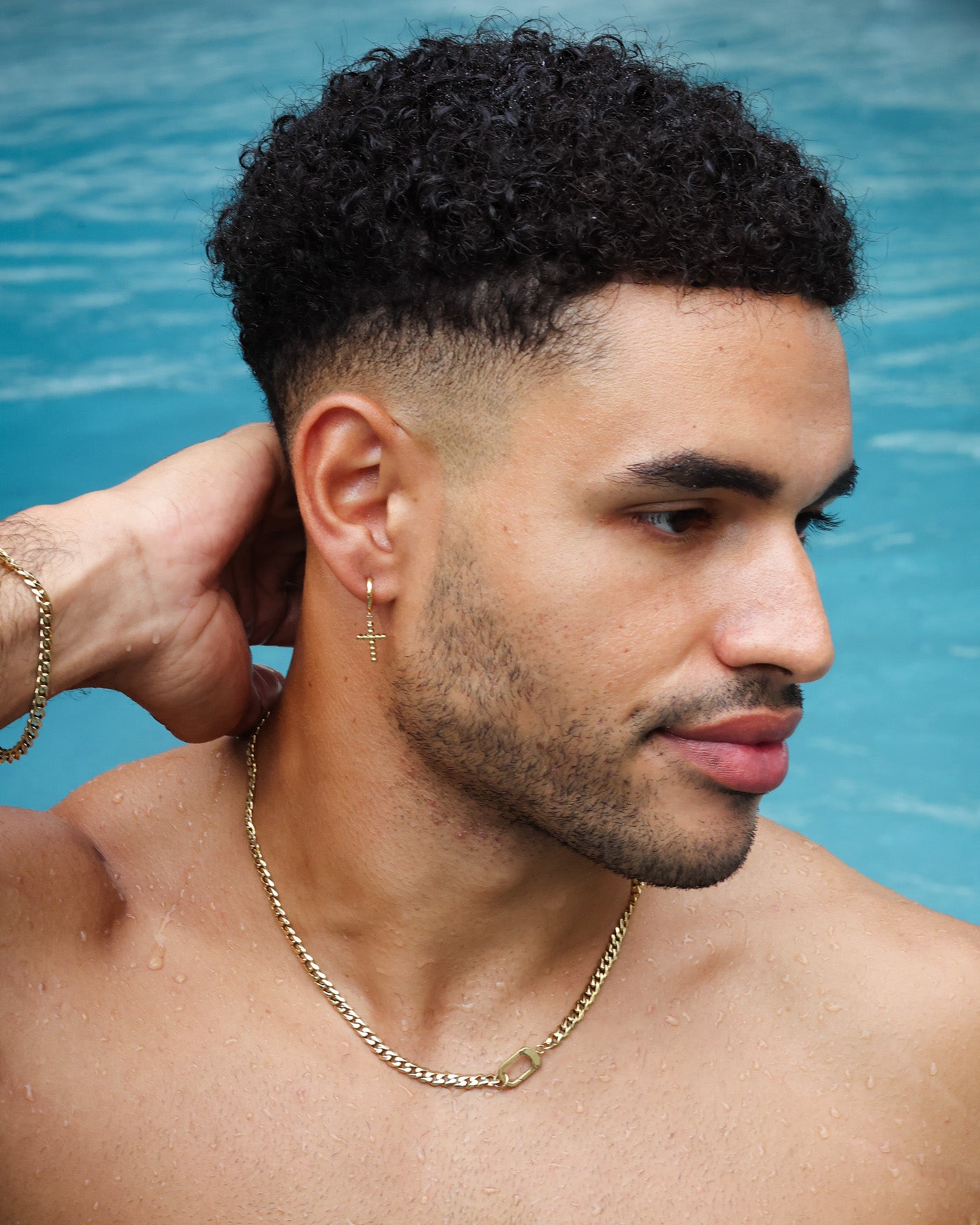 Cross Hoop Earrings Gold