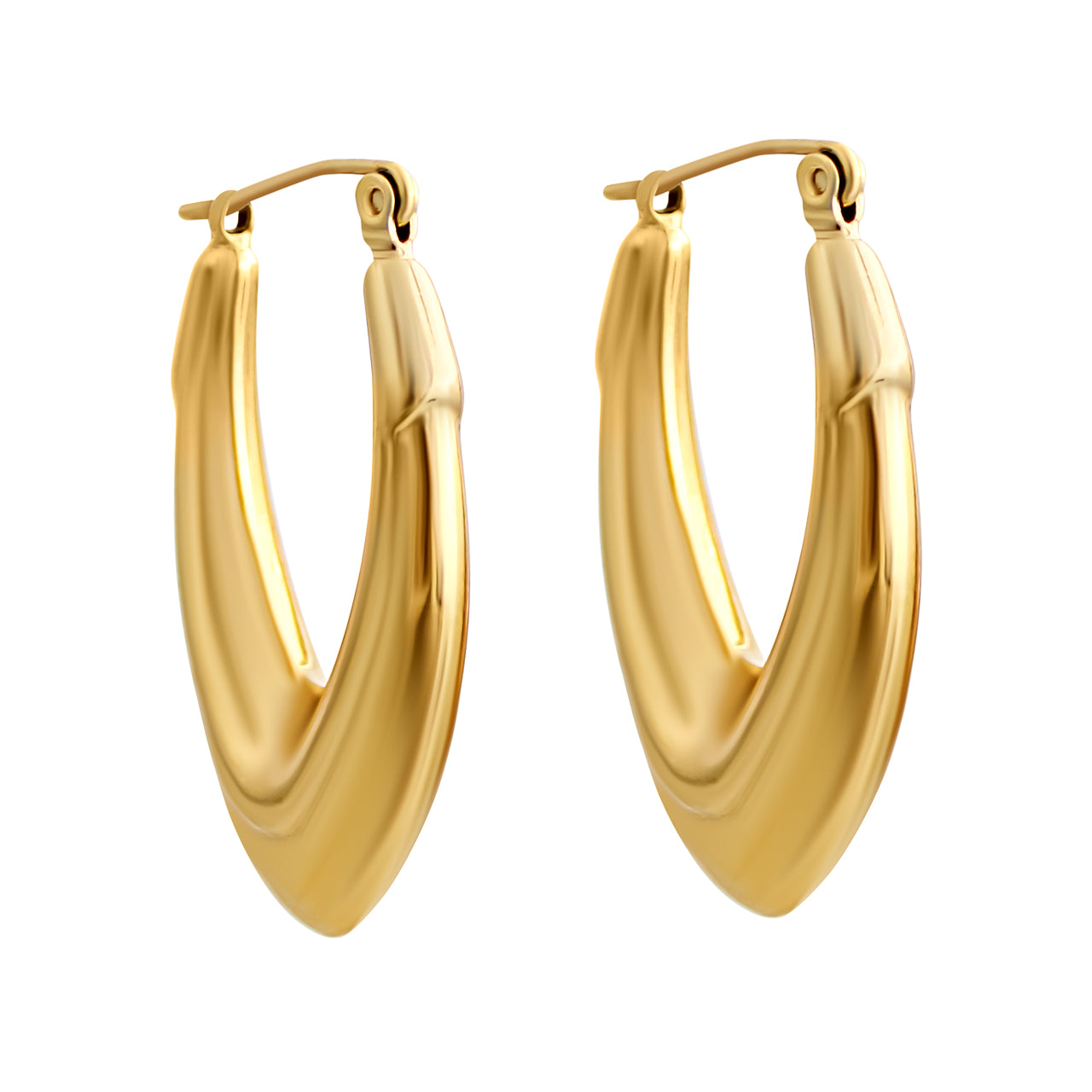 V-Shaped Hoop Earrings Gold