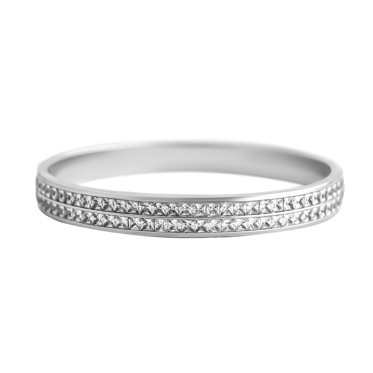 Crystal Bangle Bracelet Silver
