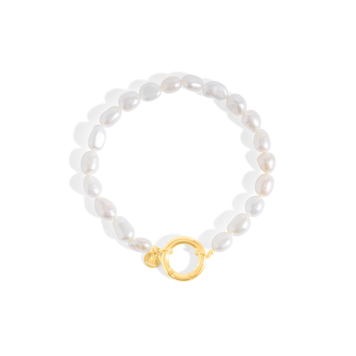 Pearl Charm Bracelet - Gold