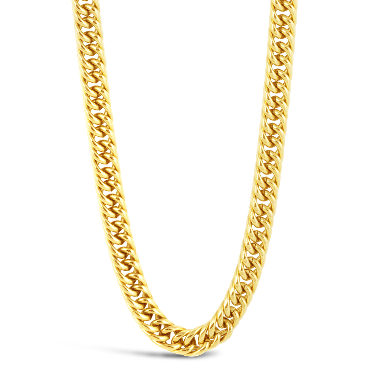 Flat Curb Chain Necklace Gold