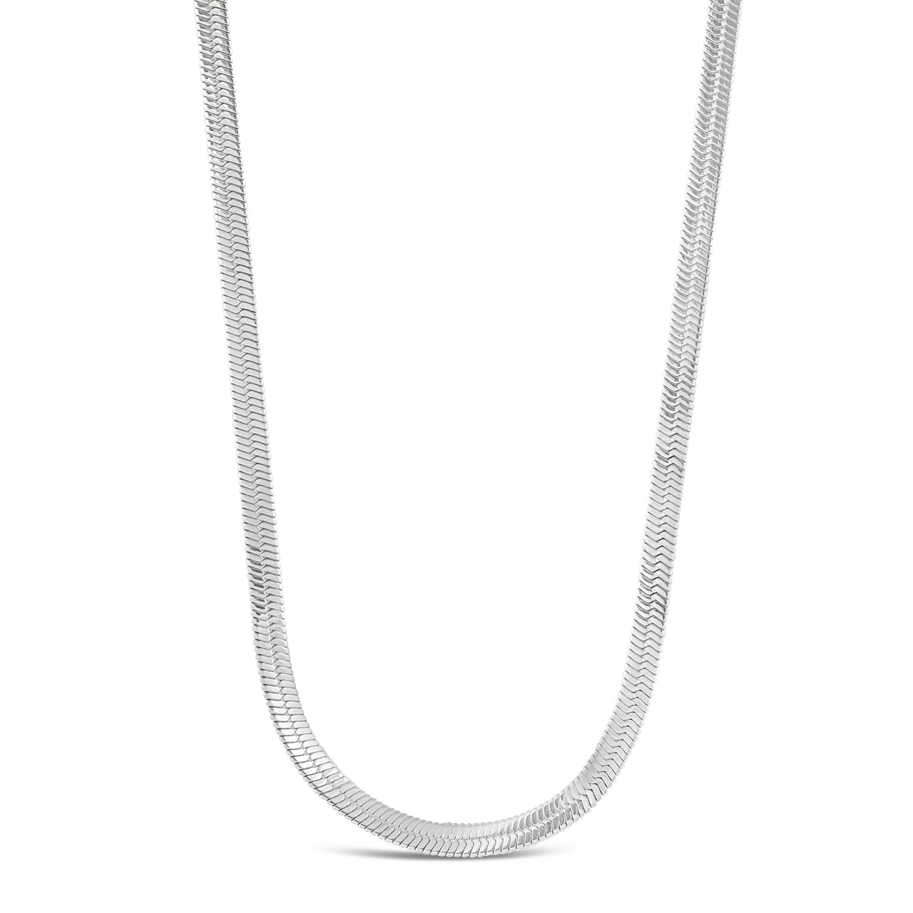 Herringbone Chain Necklace Silver