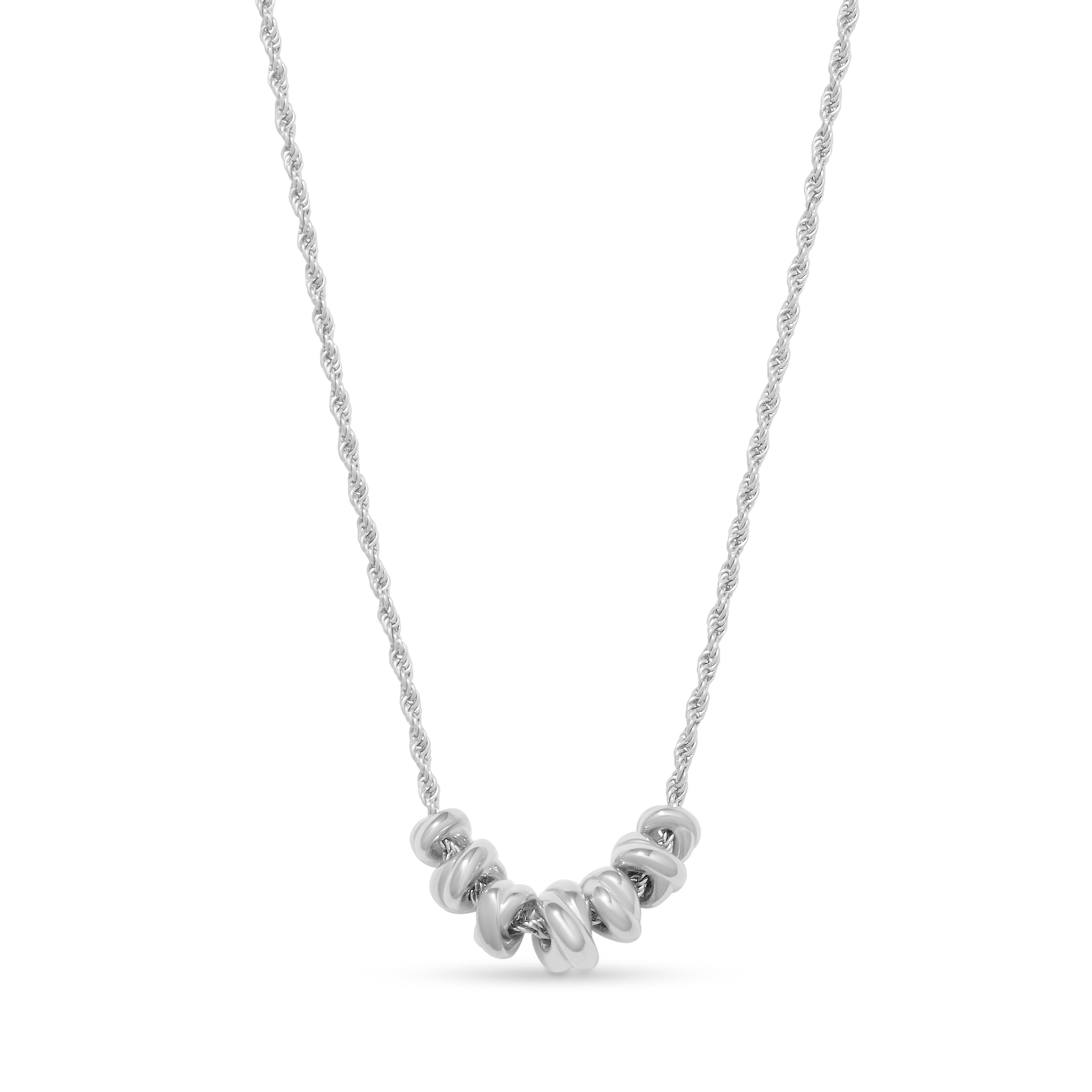 Lucky 7 Ring Charm Necklace Silver