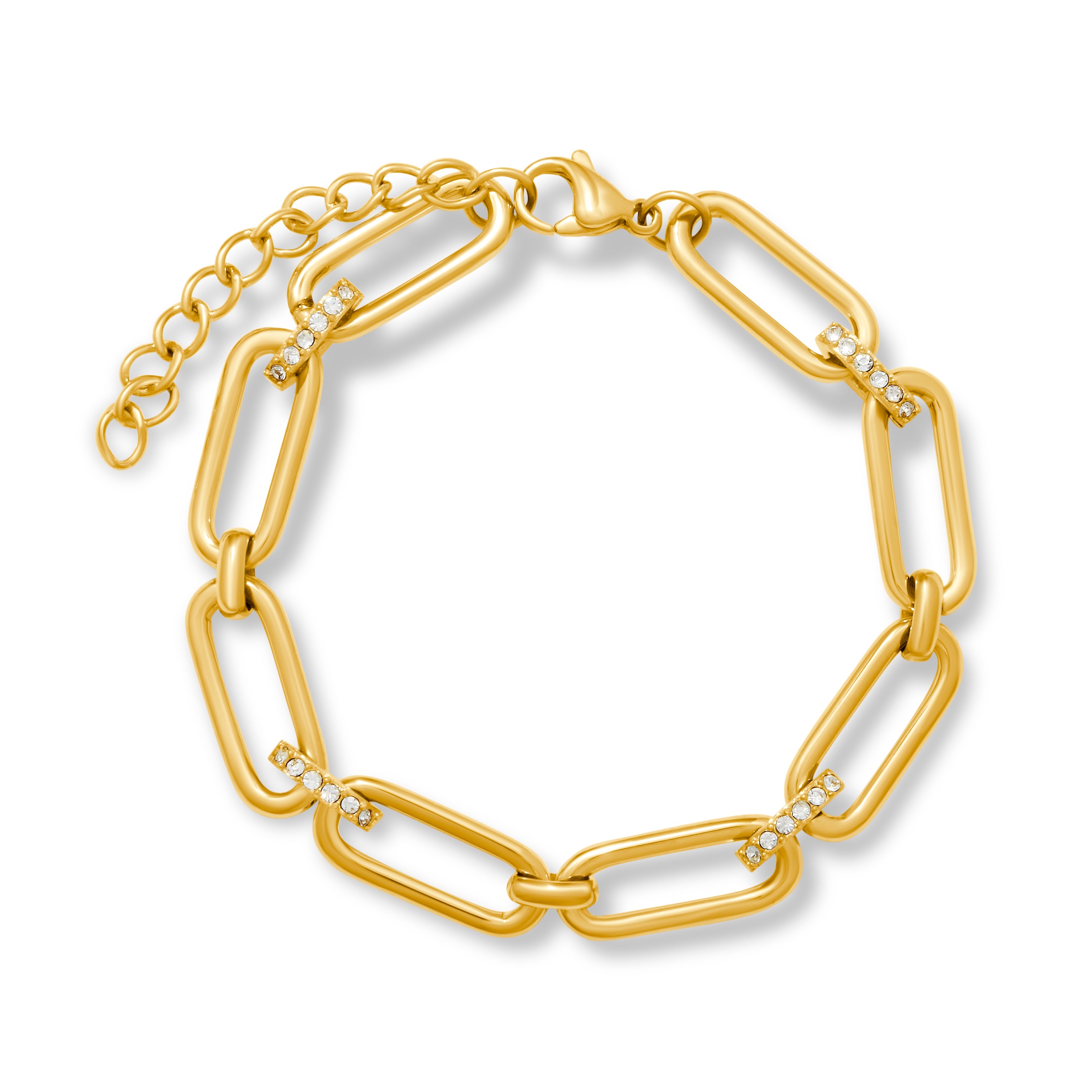 Preciosa Link Paper Clip Bracelet - Gold