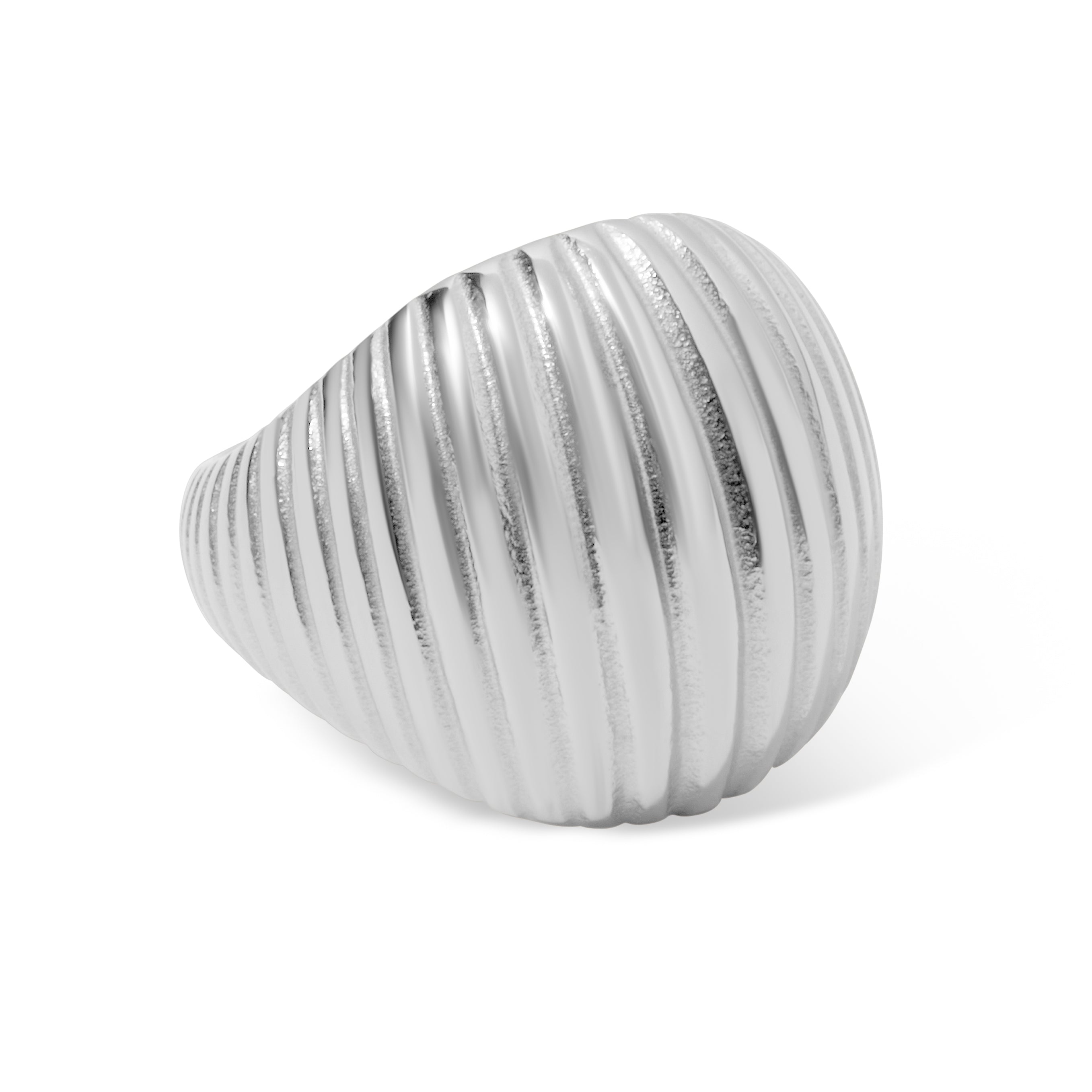 Scalloped Domed Ring Silver