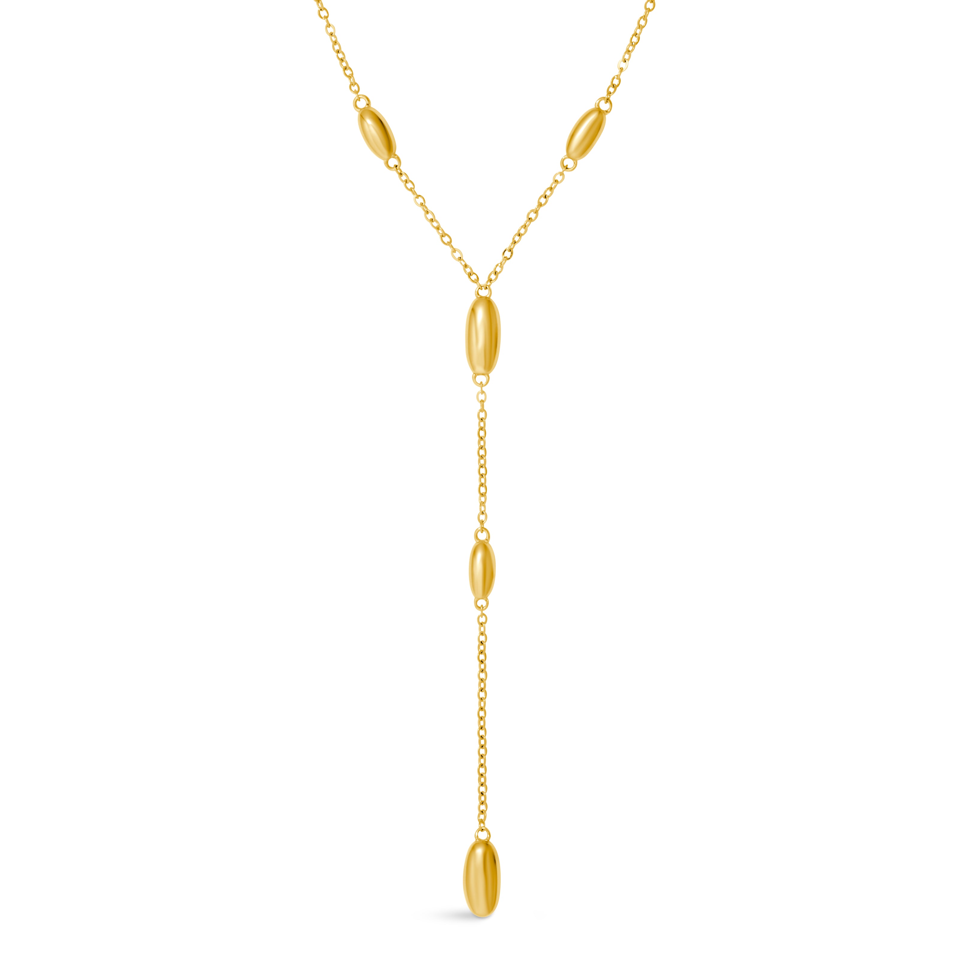 Sculptural Lariat Necklace - Gold