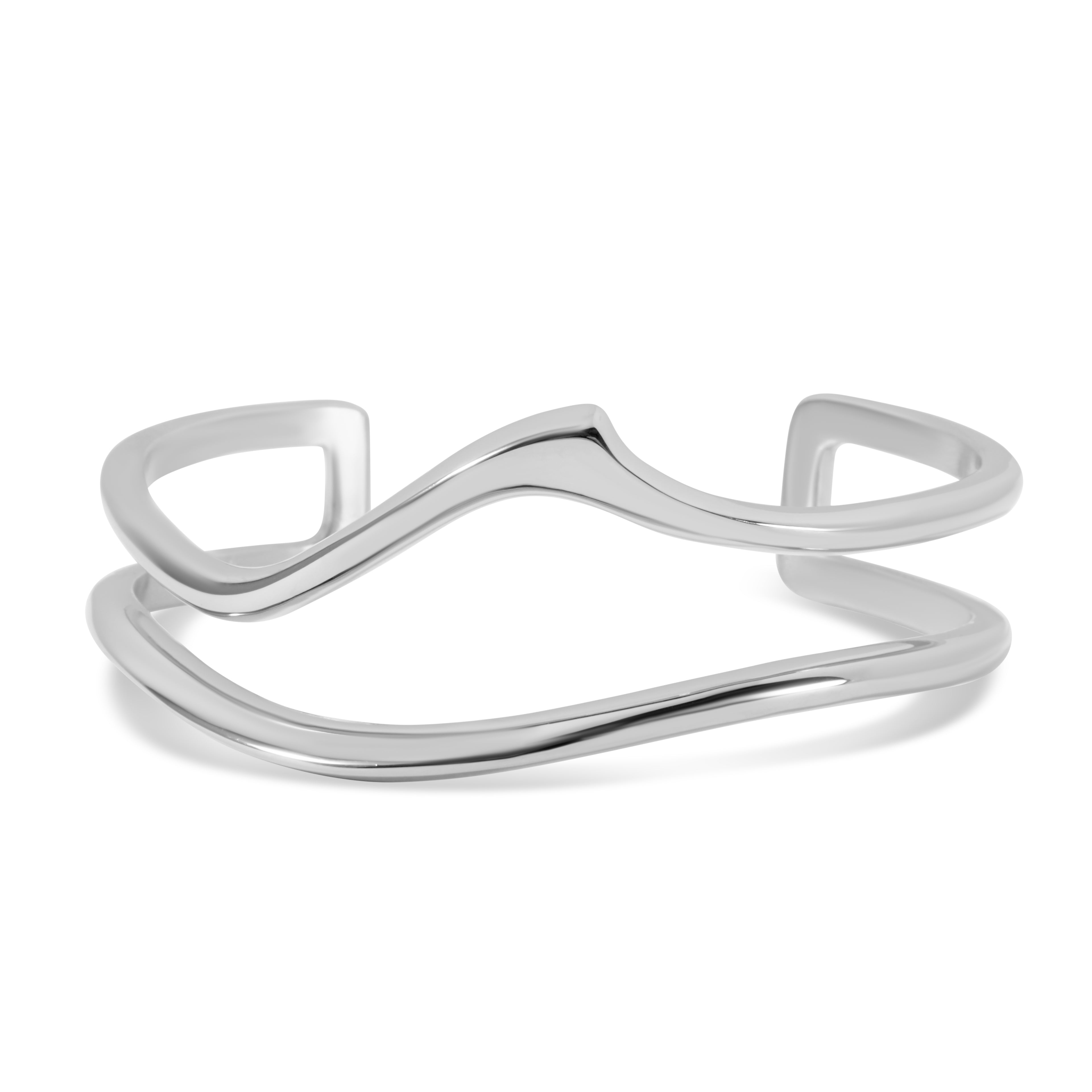 Sculptural Swell Cuff Bracelet - Silver