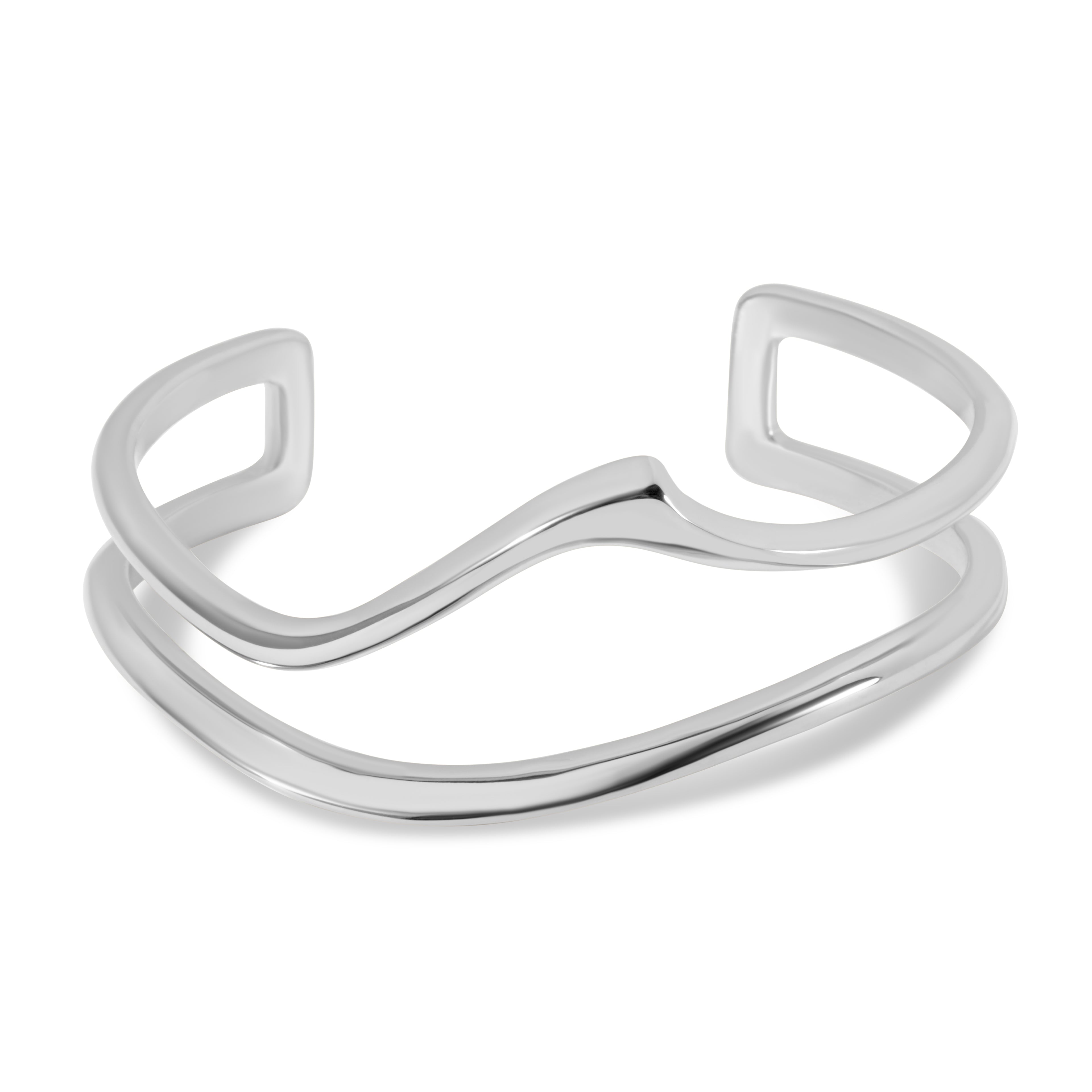 Sculptural Swell Cuff Bracelet - Silver
