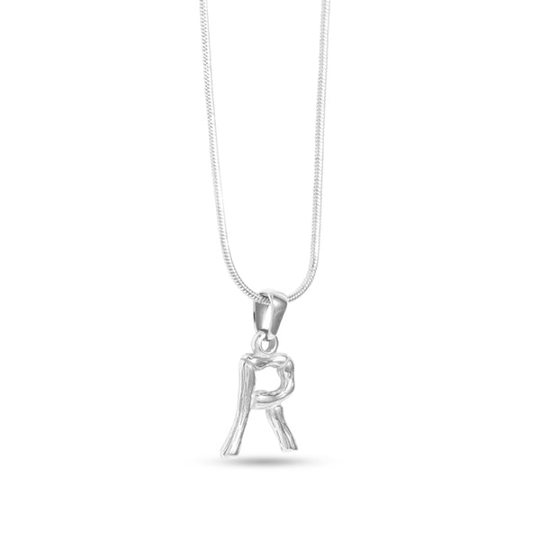 R Letter Charm - Silver