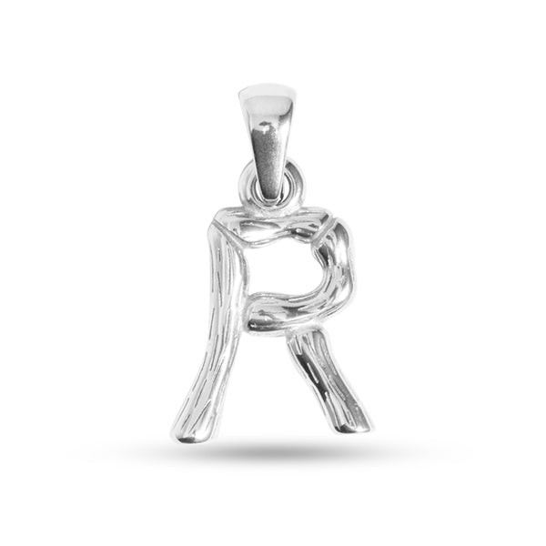 R Letter Charm - Silver