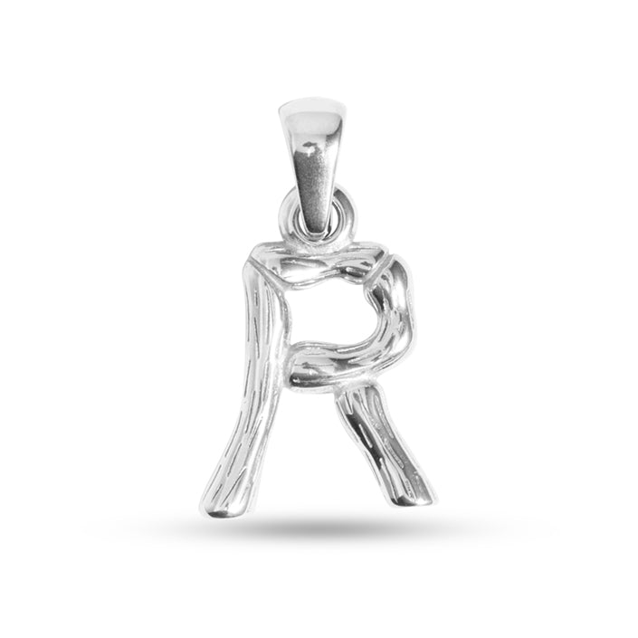 R Letter Charm - Silver