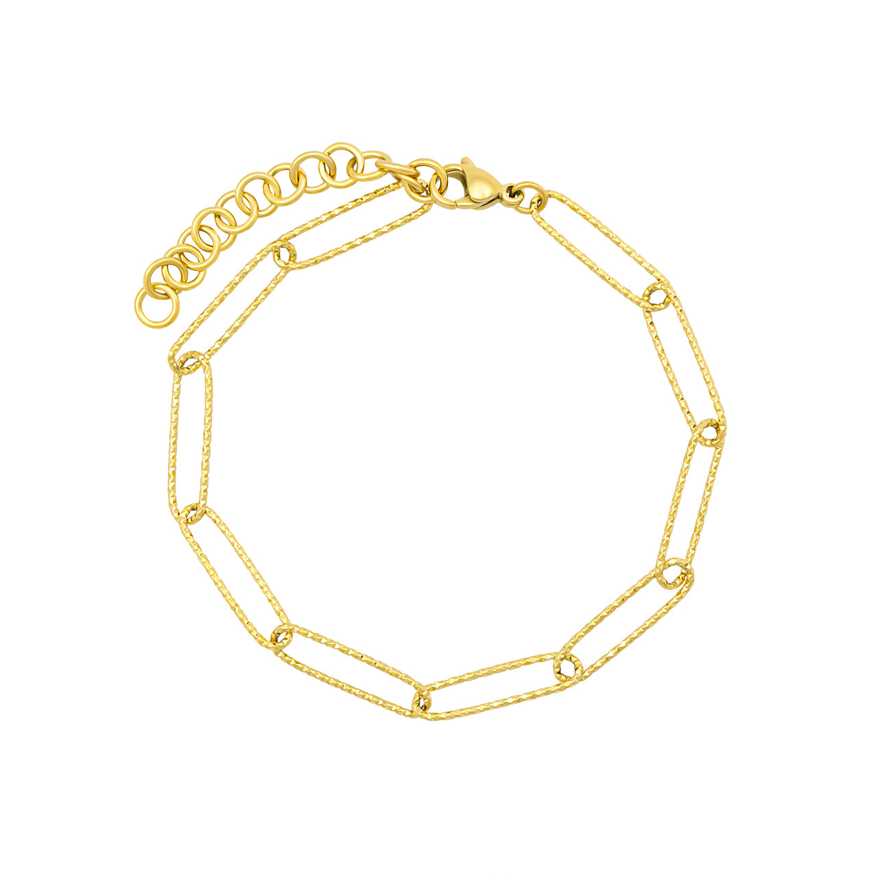 Delicate Paper Clip Bracelet Gold by Mi Tesoro