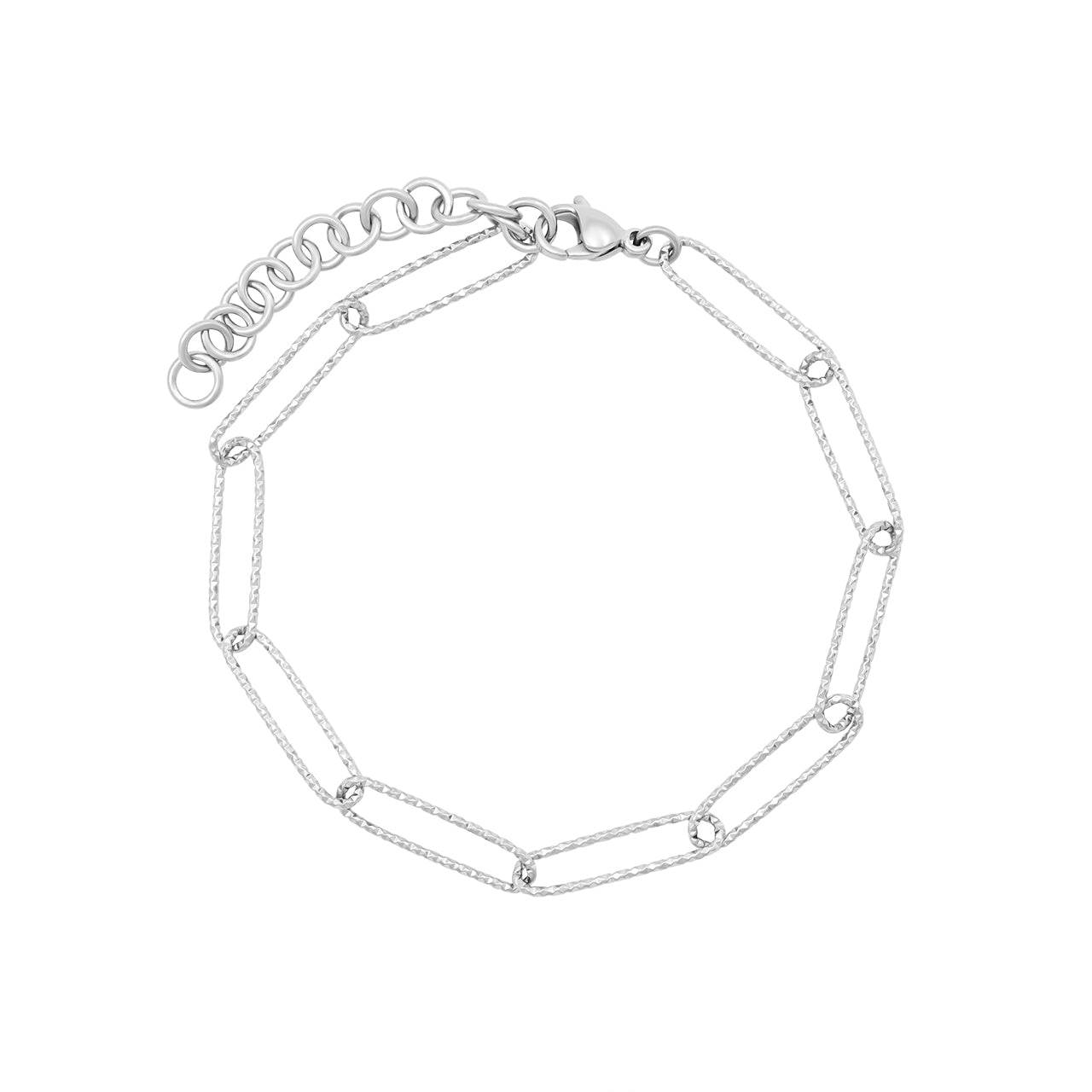 Delicate Paper Clip Bracelet Silver