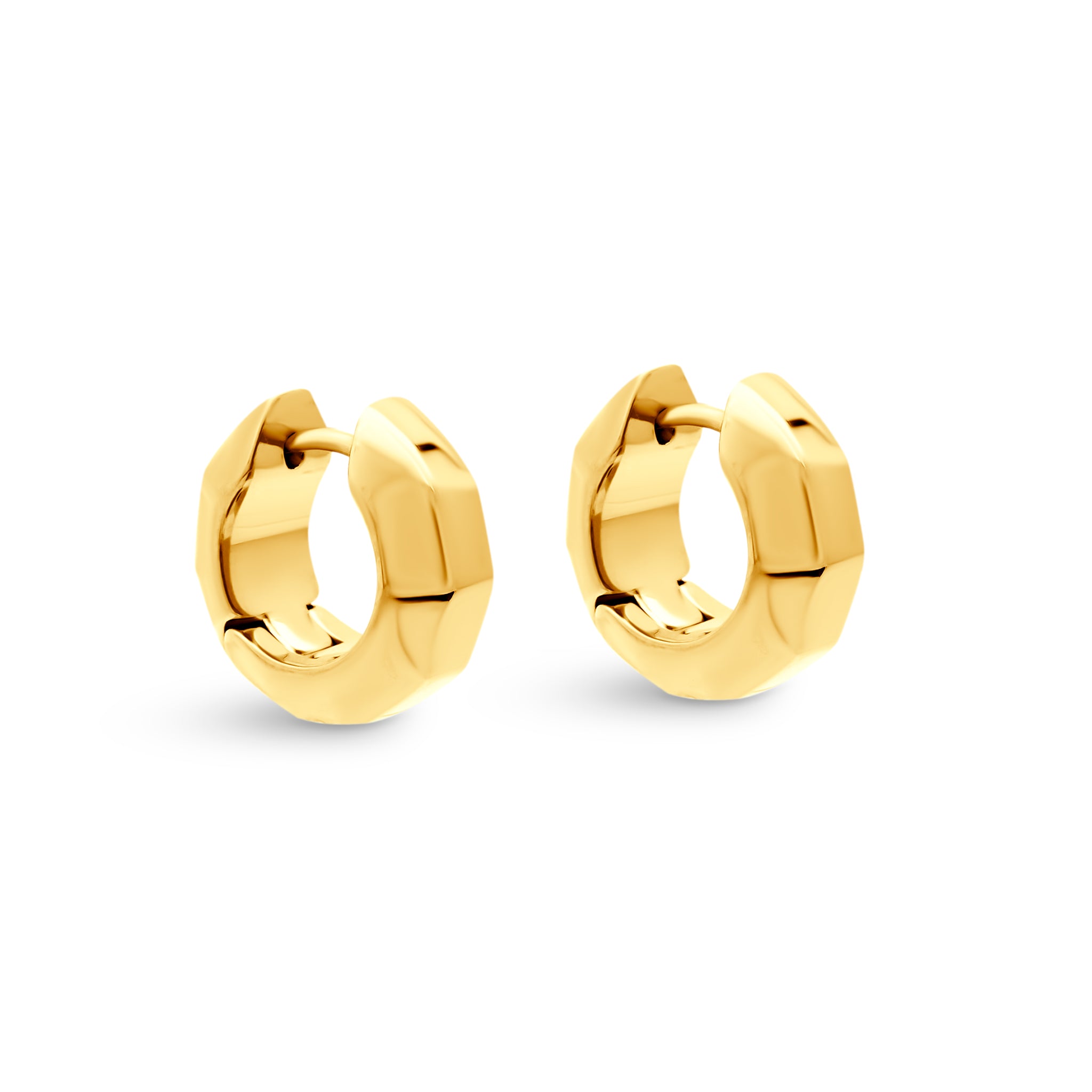 Geo Hoop Earrings Gold