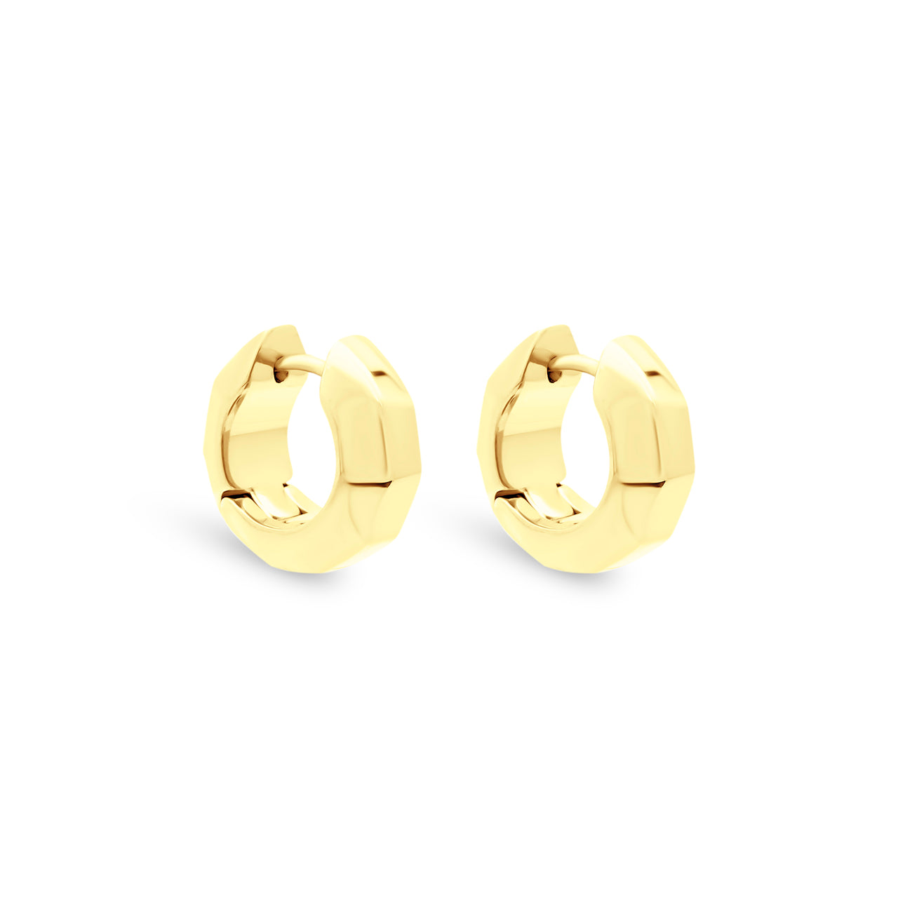 Geo Hoop Earrings Gold