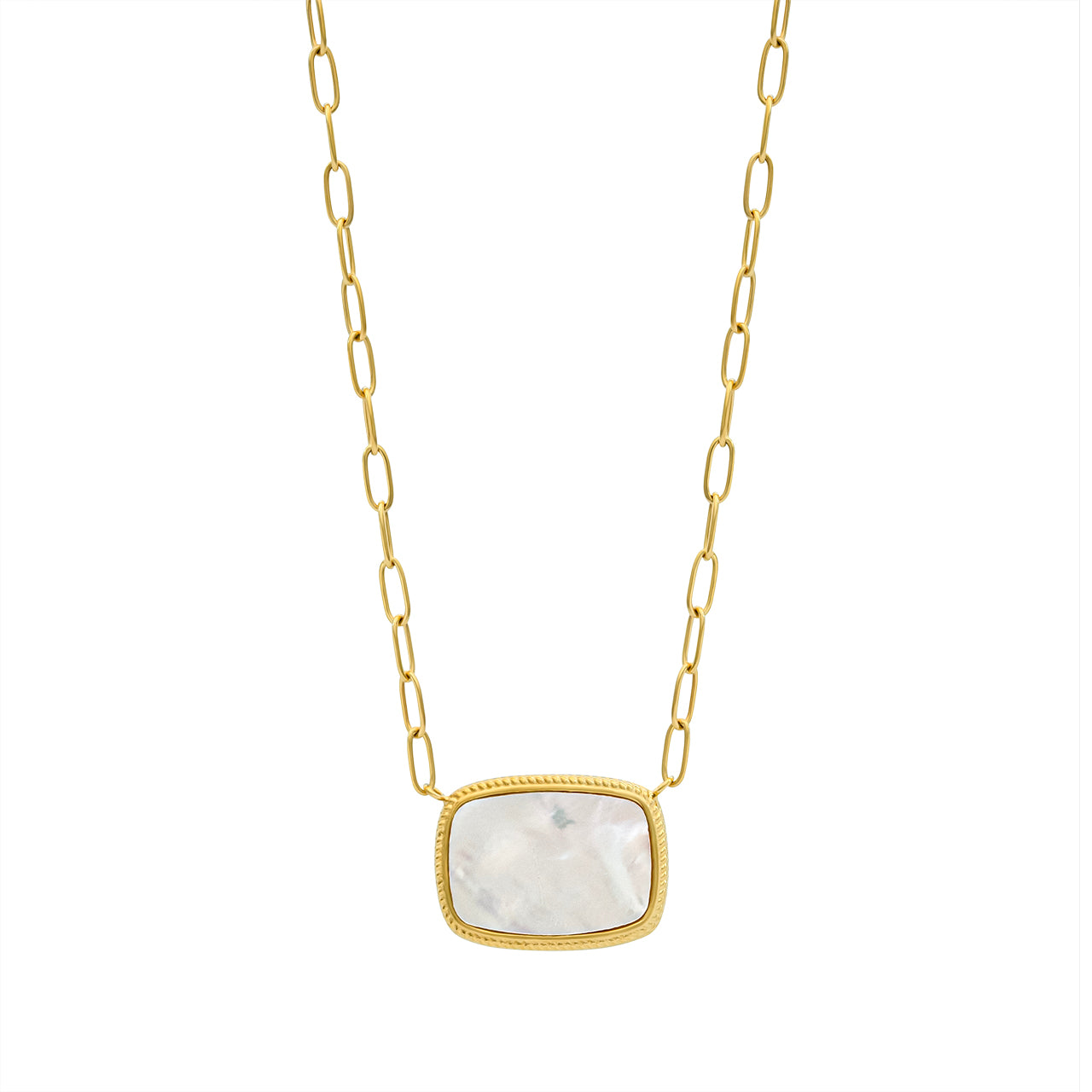 Mother of Pearl Necklace Gold