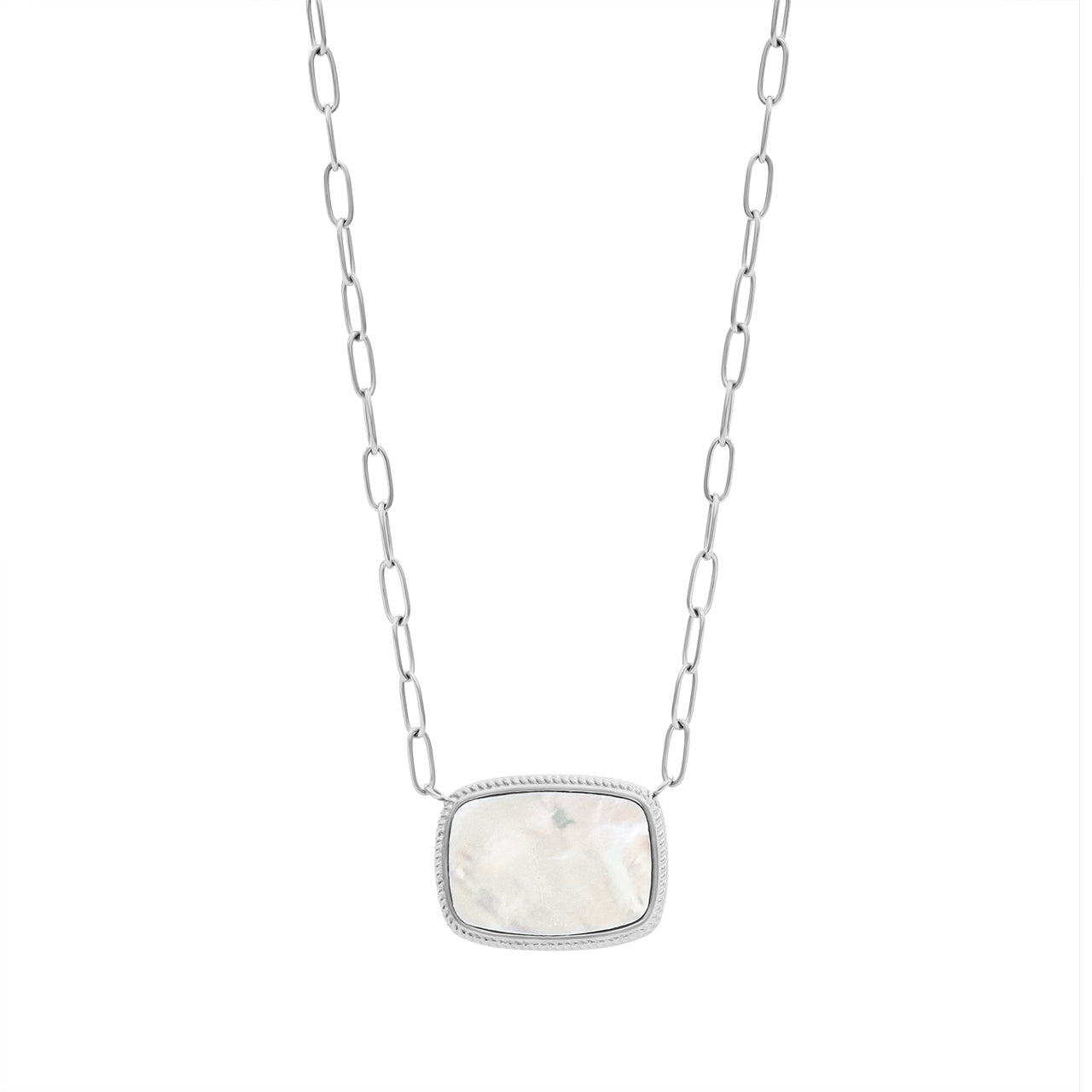 Mother of Pearl Necklace Silver