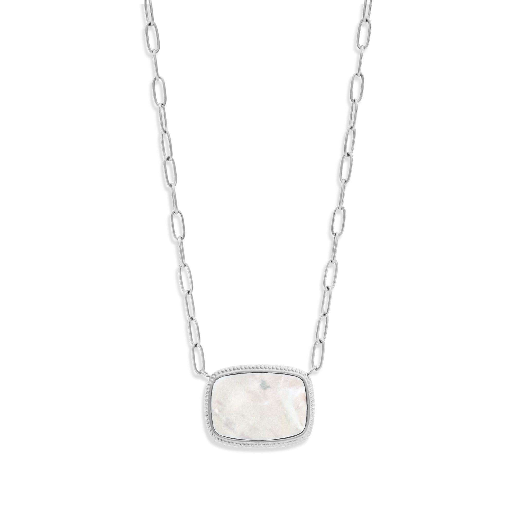 Mother of Pearl Necklace Silver