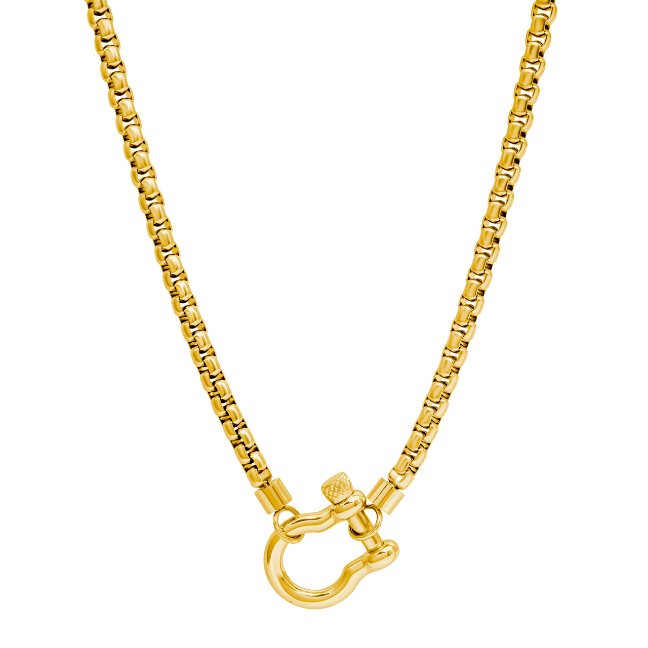 Shackle Lock Necklace Gold
