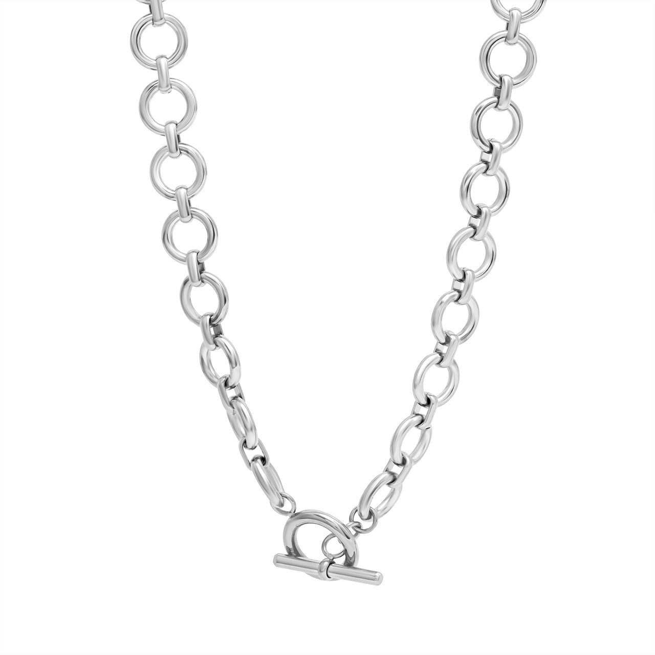 Tesoro Toggle Necklace Silver