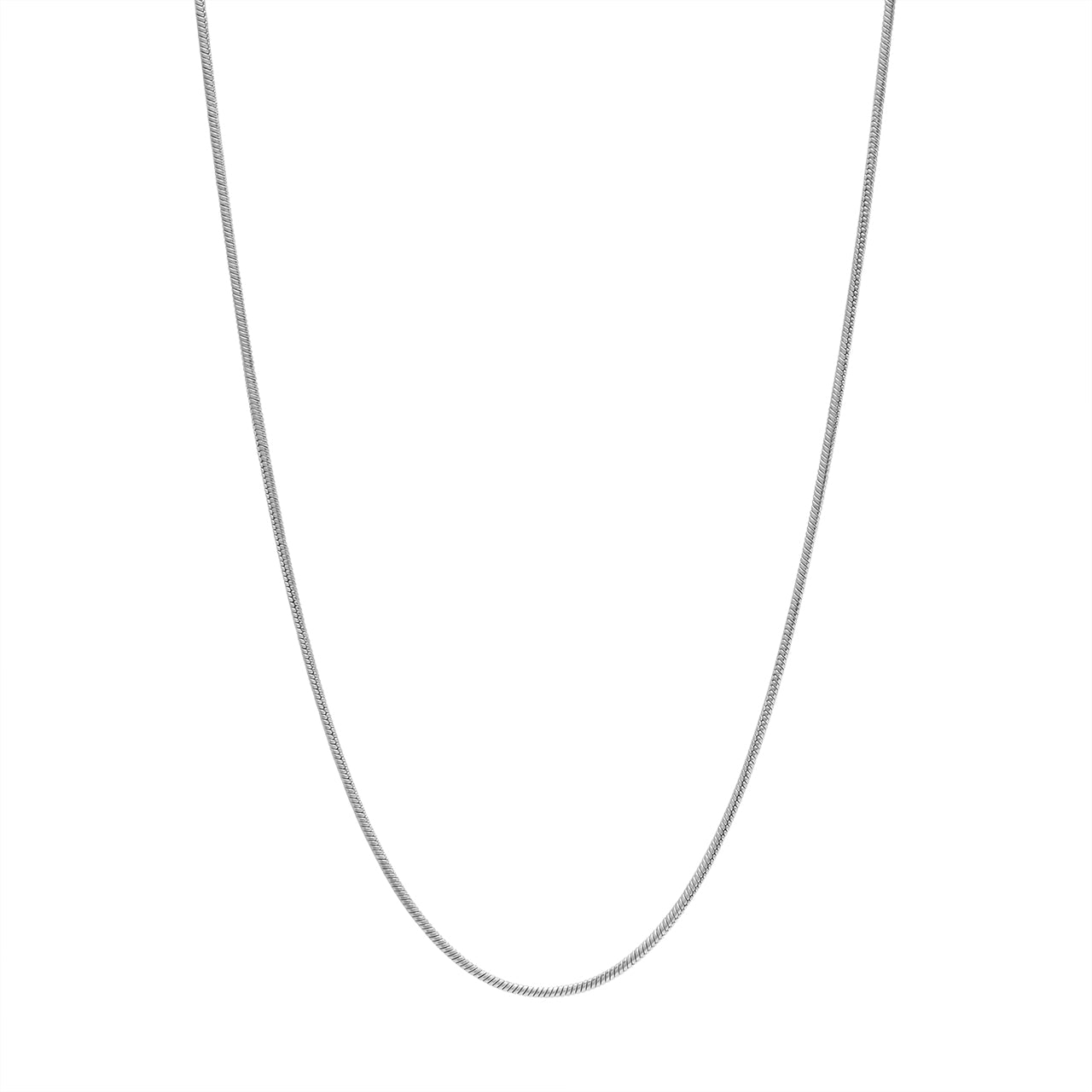 Thin Snake Chain Necklace - Silver - 17 inches