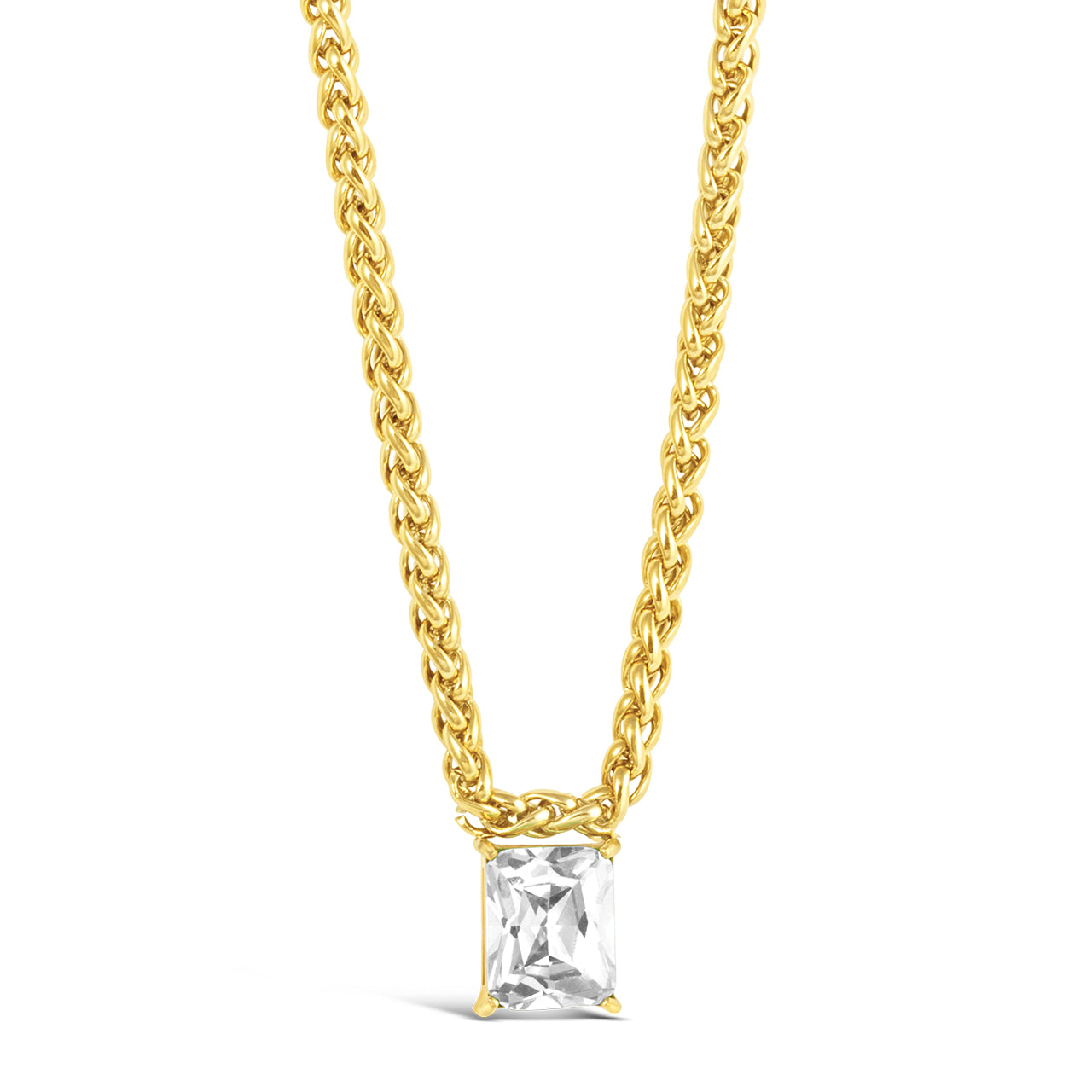 Cut Gemstone Necklace Gold