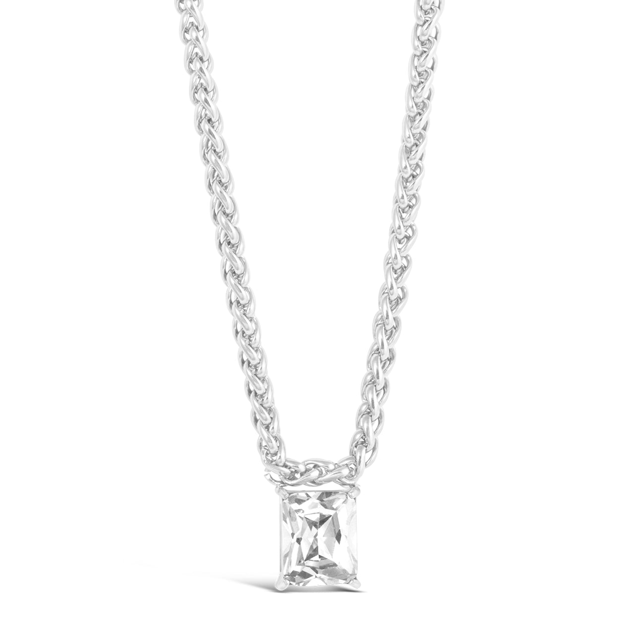 Cut Gemstone Necklace Silver