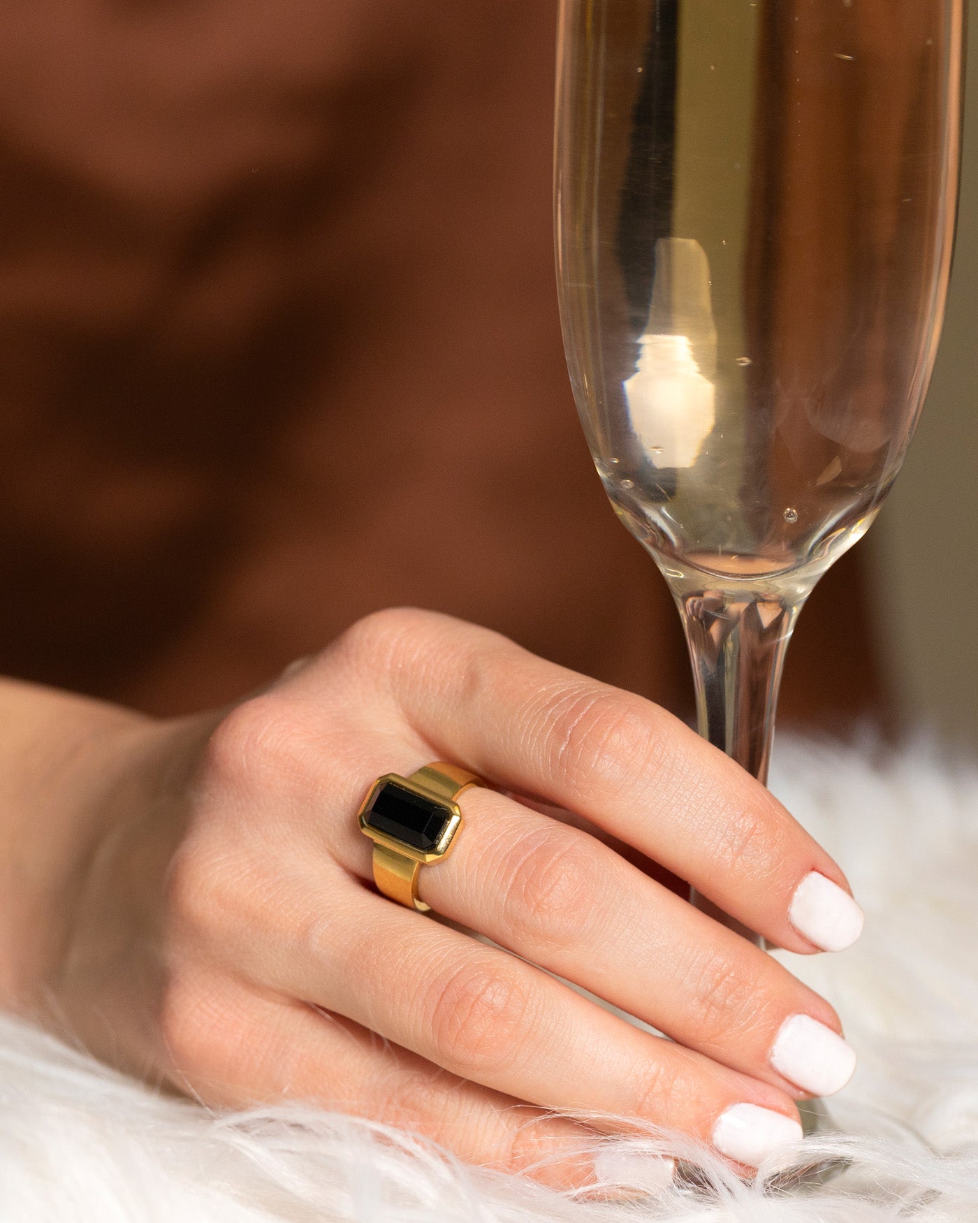 Black Onyx Ring Gold