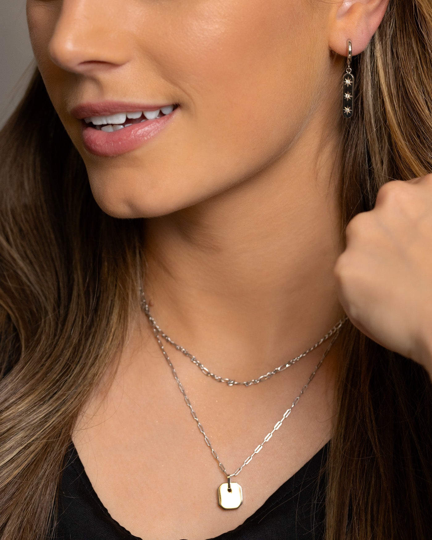 Layered Necklace Silver