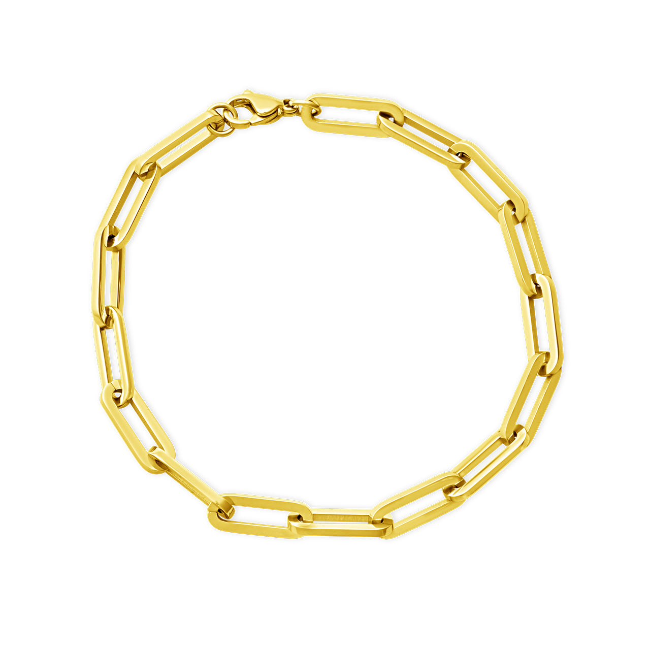 Paper Clip Chain Bracelet Gold