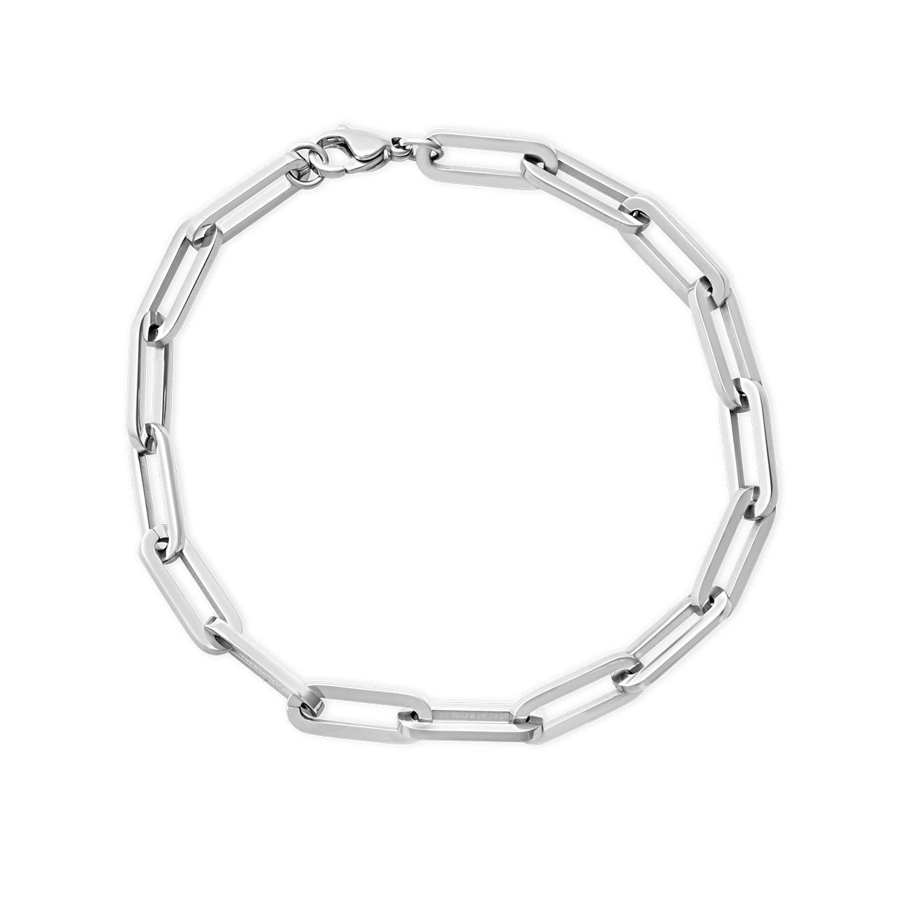 Paper Clip Chain Bracelet Silver