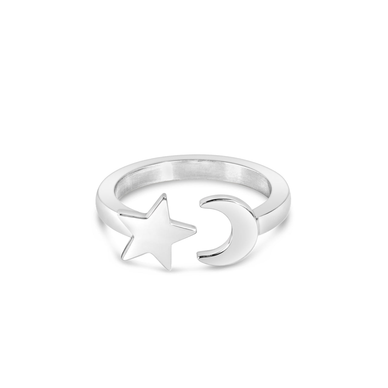 Star Moon Ring Silver